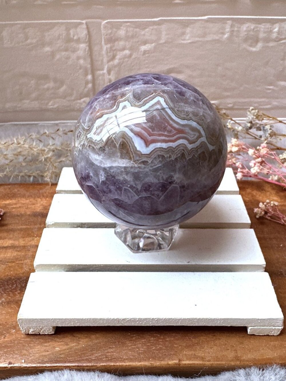 Gorgeous Amethyst with Mexican Lace Agate Sphere